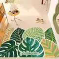 Tapis de porte d'entrée antidérapant style nordique avec motif de feuilles tropicales - 40x60cm / Style de Plante Simple bliss
