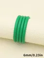 Cordón de cuero PU verde de 6mm con patrón de oveja y costuras para joyería artesanal - Cordón Redondo con Puntadas y Patrón de Oveja (00444)