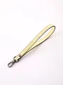 Elegant cream leather wristlet strap with gunmetal swivel lobster clasp for women's handbags - Light Yellow