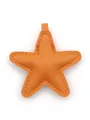 Detailed view of the orange star-shaped leather charm featuring visible stitching details. - Star Pendant / Orange