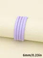 Cordón redondo de cuero PU cosido morado de 6 mm para accesorios de llaveros DIY - Cordón Redondo con Puntadas y Patrón de Oveja (00446)