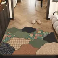 Vintage patchwork antislip deurmat voor de ingang met bloemen en retro patronen - 40*60cm / Vintage Groen Patchwork