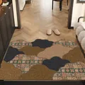 Vintage deurmat met onregelmatig geometrisch tegelpatroon en antislip achterkant - 40*60cm / Maillard (Vintage Patchwork)