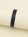 Detailed macro view of high-quality black four-strand flat PU leather cord for DIY - 2.5mm*2mm (1 Meter/Pack) / Black (00361)