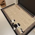 Cartoon cat pattern loop pile entryway doormat with Welcome text for home entry - Crawling Cat - Brown / 50*80cm