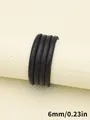 Cordón de cuero PU pespunteado negro de 6 mm para joyería DIY y llaveros de alta calidad - Cordón cosido con núcleo redondo (00452)