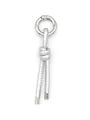 Handmade silver PU leather knotted tassel keychain bag charm with circular spring clasp - Woven Knot Pendant (22051)