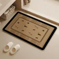 Dettaglio tappeto in lino intrecciato con motivo di bassotto e impronte di zampe - Rettangolo arrotondato / 40*60cm / Giardino Marrone Divertente del Bassotto