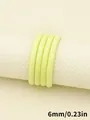 Primer plano cordón cuero PU redondo cosido verde lima 6mm para joyería artesanal - Cordón cosido con núcleo redondo (00456)