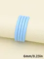 Cordón de cuero PU pespunteado azul cielo 6mm cuerda redonda para llaveros DIY y artesanías - Cordón cosido con núcleo redondo (00458)