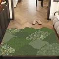 Vintage groene bloemen deurmat met antislip zijden lussen textuur voor stijlvolle entree - 40*60cm / Vintage Groen Patchwork