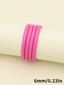 Cordón de cuero PU cosido rosa de 6 mm de alta calidad para joyas y accesorios de bricolaje - Cordón cosido con núcleo redondo (00462)