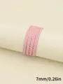 Durable pink three-strand braided PU leather cord with 7mm diameter for DIY crafts - Three-Strand Twisted Style (00322) / 7mm Width / Pink