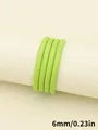 Cordón redondo de cuero PU cosido verde claro de 6mm para llaveros DIY y colgantes móviles - Cordon Redondo con Puntadas (00466)