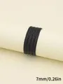 Black 7mm braided PU leather cord with three-strand twist texture for DIY accessories - Three-Strand Twisted Style (00326)