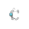 Western style vintage alloy alphabet C charm with turquoise and engraved cactus motif - Letter C (40026)