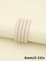 Cordón de cuero PU beige crema de 8 mm con costuras decorativas para manualidades de bricolaje - Cordon Redondo con Puntadas (00478)