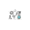 Vintage silver-plated alloy letter M charm with turquoise stone and western-themed motifs - Letter M (40023)