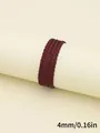 Premium 4mm burgundy braided PU leather cord strap for DIY jewelry, bags, and accessories - Three-Strand Twisted Style (00329)