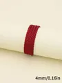 4mm red braided PU leather cord with 3-strand twist for DIY accessories - Three-Strand Twisted Style (00330)