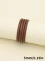 Cordón de cuero PU marrón cosido de 5mm para llaveros y manualidades creativas - Cordon Redondo con Puntadas (00421)