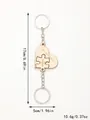 Wooden heart puzzle keychain set with 'You Complete Me' engraving and dimensions - YOU COMPLETE ME Puzzle Heart (20302) / Two-Piece Set