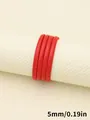 Cordón de cuero PU rojo pespunteado de 5 mm para bisutería y llaveros profesionales DIY - Cordón Redondo con Puntadas (00423)