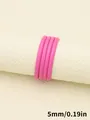 Cordón redondo de cuero PU cosido rosa de 5mm para accesorios de llaveros DIY - Cordón Redondo con Puntadas (00424)