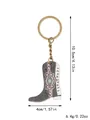 Detailed dimensions and weight information of the Western style cowboy boot keychain - Retro Bohemian Texture Style (20310)