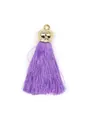Elegant purple polyester tassel with a gold crown cap for DIY handmade jewelry crafts - Crown Cap Style / Purple