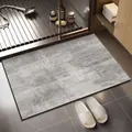 Minimalist grey marble texture diatom mud bath mat shown in a modern bathroom setup - Gray Pattern
