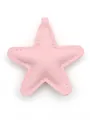 Pink faux leather star charm with decorative stitching for DIY keychain projects - Star Pendant / Pink
