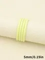 Cordón de cuero PU cosido de 5mm amarillo neón para llaveros DIY y accesorios - Cordón Redondo con Puntadas (00426)