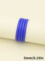 Cordón redondo de cuero PU cosido azul de 5mm para manualidades de joyas y llaveros - Cordón Redondo con Puntadas (00427)