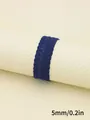 Blue 5mm braided PU leather cord with a 3-strand twist design for DIY accessories. - Twisted Braid Style (00337)