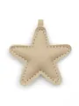 Minimalist beige star-shaped leather bag charm featuring elegant stitching detail - Star Pendant / Beige