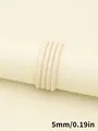 Cordón redondo de cuero PU 5mm blanco crema con pespuntes para accesorios de bricolaje - Cordón Redondo con Puntadas (00428)