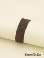 Close-up of 5mm dark brown 3-strand braided PU leather rope variant for DIY accessories - Twisted Braid Style (00338)