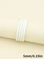 Cordón de cuero PU cosido blanco de 5 mm para accesorios de bricolage y llaveros premium - Cordón Redondo con Puntadas (00429)