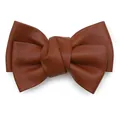 Elegante bruine PU-leren strik haarclip voor meisjes, handgemaakte duckbill haarspeld - Coffee (accessories)