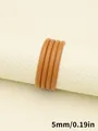 Cordón de cuero PU redondo marrón de 5 mm con detalle de costura para manualidades DIY - Cordón Redondo con Puntadas (00430)
