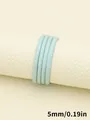 Cordón de cuero PU cosido redondo azul claro 5 mm para crear joyas de bricolaje - Cordón Redondo con Puntadas (00431)