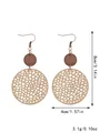 Boucles d'oreilles bohèmes vintage en cuir ajouré et bois avec détails de taille - Style (11491)