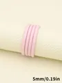 Cordón de cuero PU cosido redondo rosa de 5mm para manualidades, joyas DIY y llaveros - Cordón Redondo con Puntadas (00432)