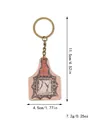 Western farm style wooden keychain detail showing 11.5cm length and cow tag shape - Retro Red Border Y Letter Style (20333)