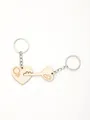 Creative wooden puzzle keychain set with heart and key design and gender symbols - Gender Symbol Heart Key (20348) / Two-Piece Set
