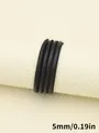 Cordón de cuero PU negro cosido, 5 mm de diámetro para creación de joyas DIY. - Cordón redondo con núcleo envuelto y costuras de patrón de oveja (00433)