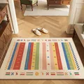 Colorful ethnic pattern entrance mat with non-slip TPR loop pile for home decor - 40x60cm / Ethnic Style Rainbow Stripes