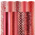 Kunstleder-Set zum Valentinstag mit Herzmustern und verschiedenen Glitzer-Texturen für DIY - Valentinstag Herz Stil / 9 Blatt