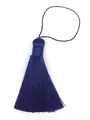 Premium dark blue polyester silk tassel with loop for DIY jewelry and home decor - Plain Style Without Bead / Dark Blue